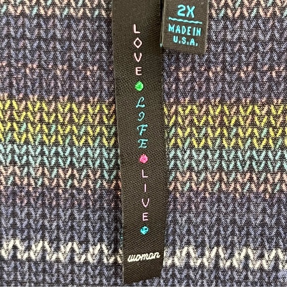 Women’s Love Life Live Striped Cowl Neck Buckle Detail Tank Top Size 2XL - Picture 4 of 10